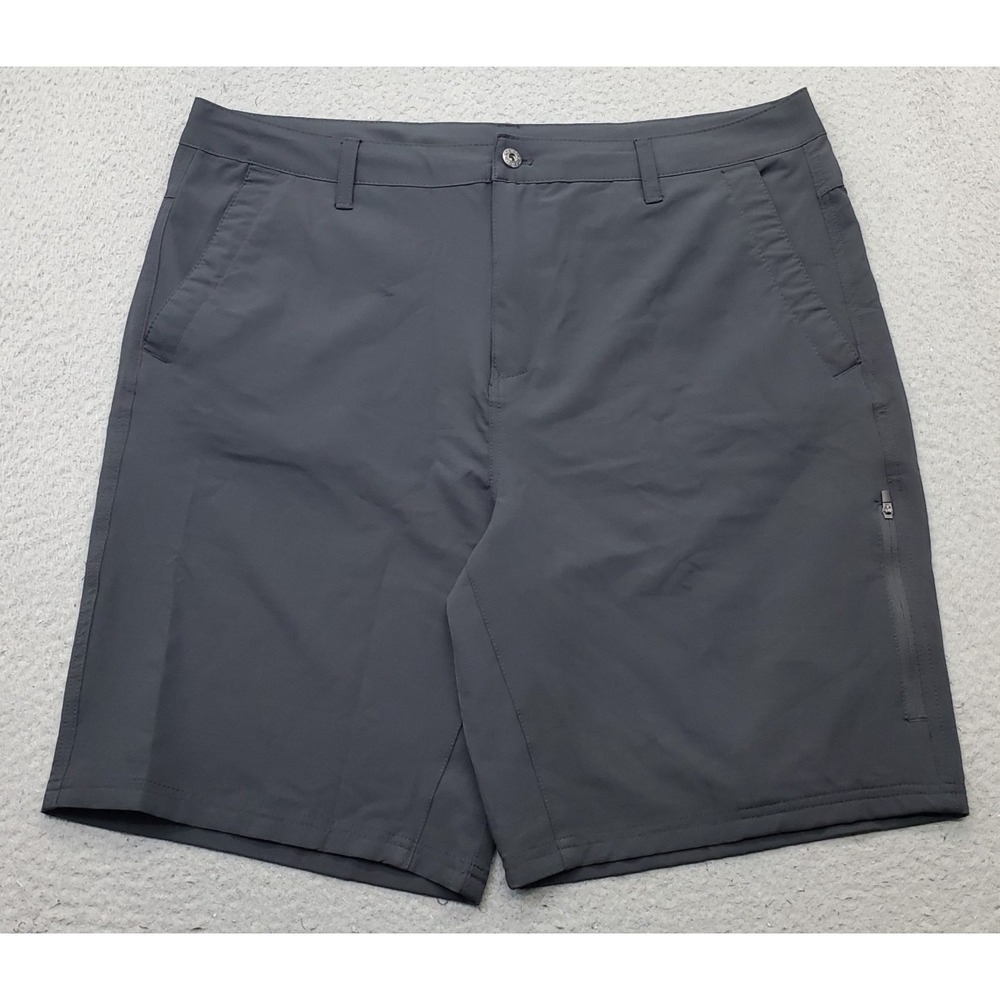 Gerry Hiking Shorts Mens 38 Black Stretch Performance Flat Front Zipper Pocket